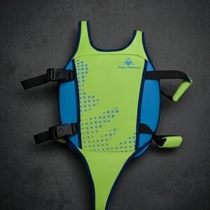 Aqua Adventure Kids Swim  Vest One Piece - Neon Green and Blue